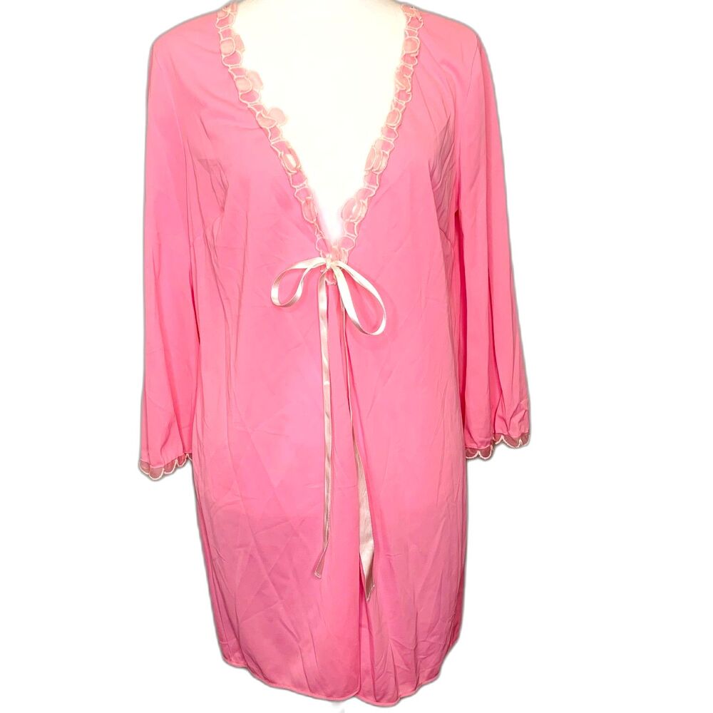 Vintage Venus Robe Pink Trad Wife Classic Nylon Robe Barbie Feminine Fairy Small
